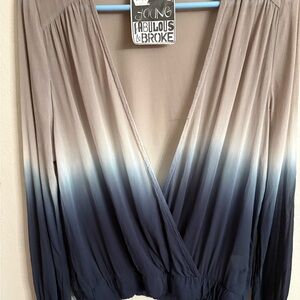 Young Fabulous & Broke Gradient Blouse - Tan and Blue